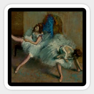 Edgar Degas Before the Ballet Ballerina Dancers Orange Autumn fall Gift For art admirer Sticker